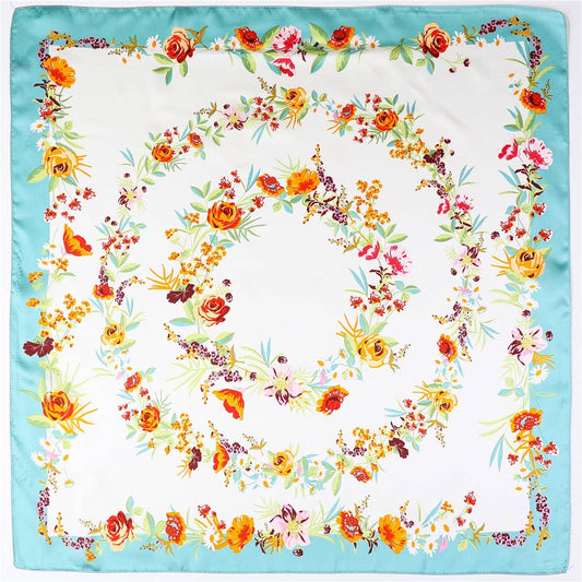 Blue Floral Bandana Scarf