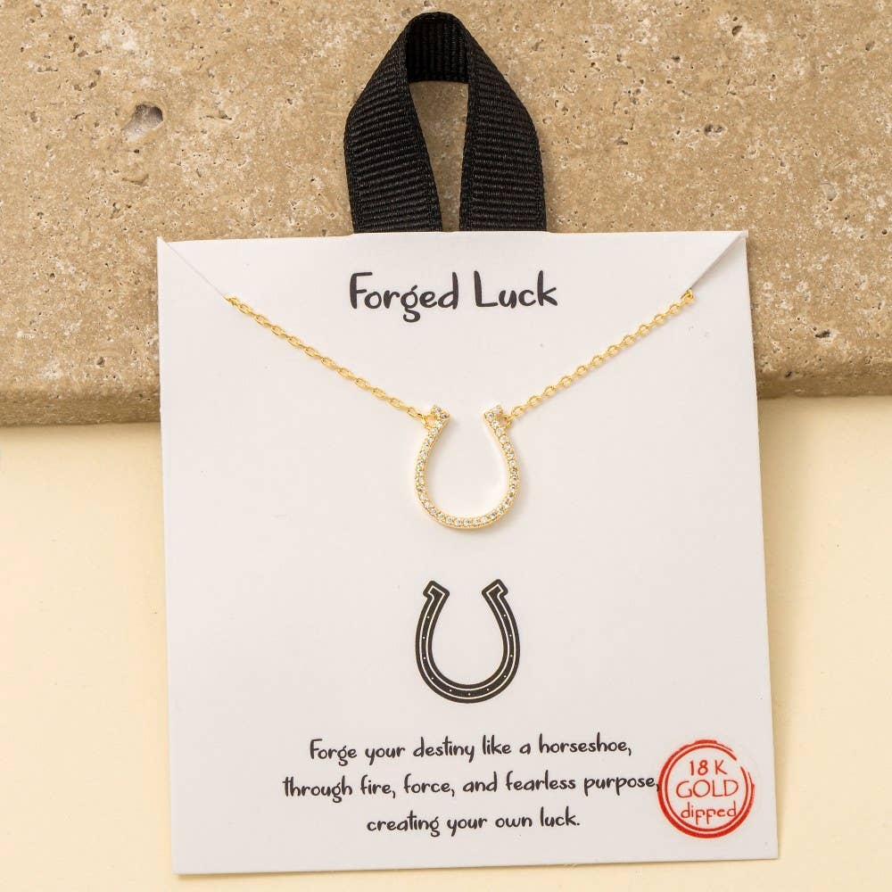 Horse Shoe Necklace | Gold Dipped
