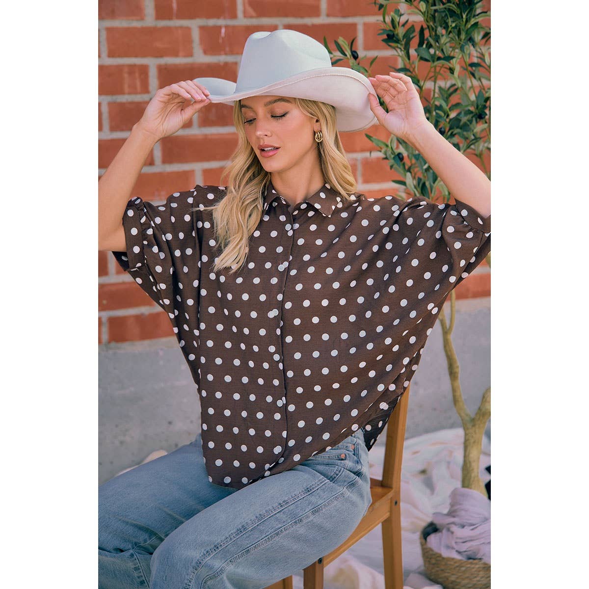 The Dotty Dolman Top