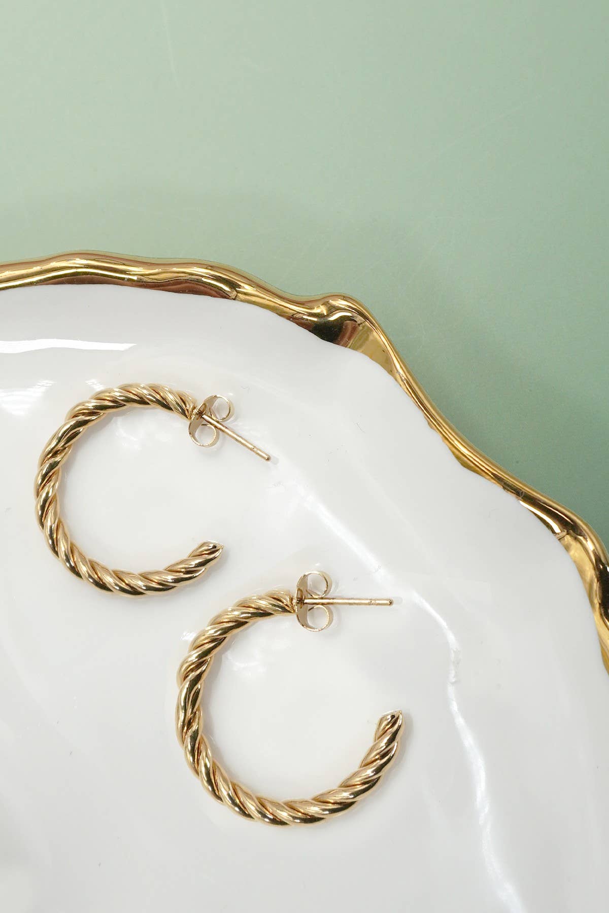 Gold Dipped Rope Hoops