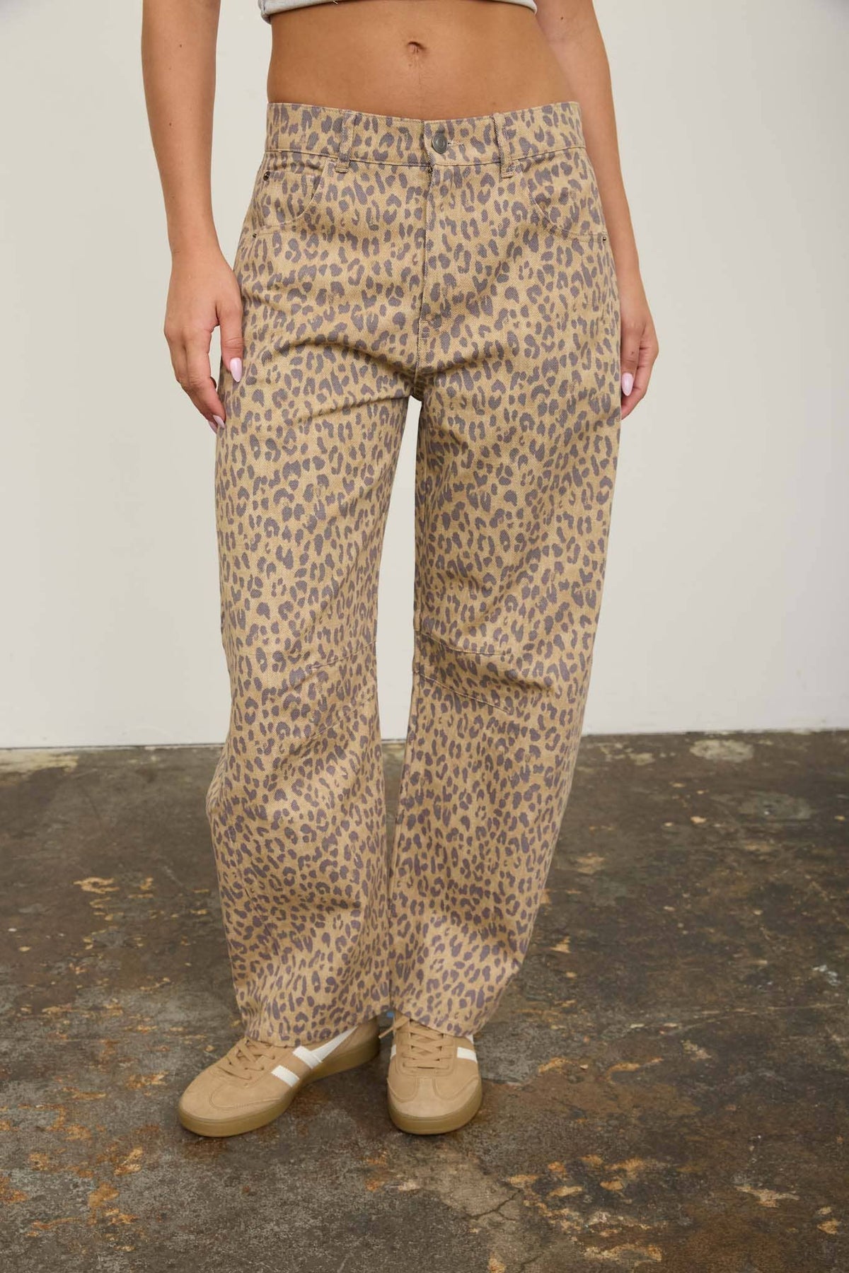Leopard Barrel Jeans
