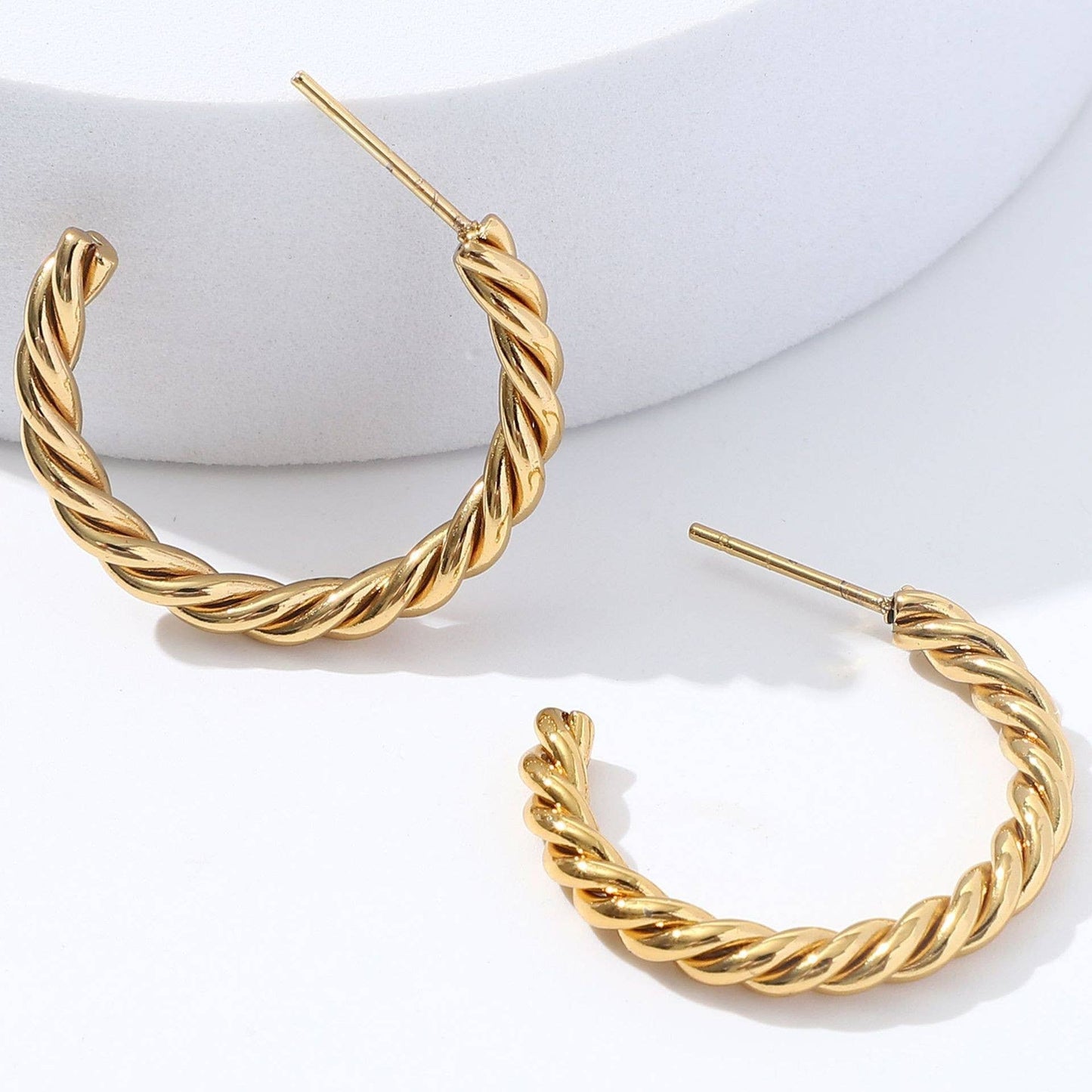 Gold Dipped Rope Hoops
