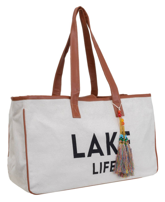 Lake Life Canvas Tote