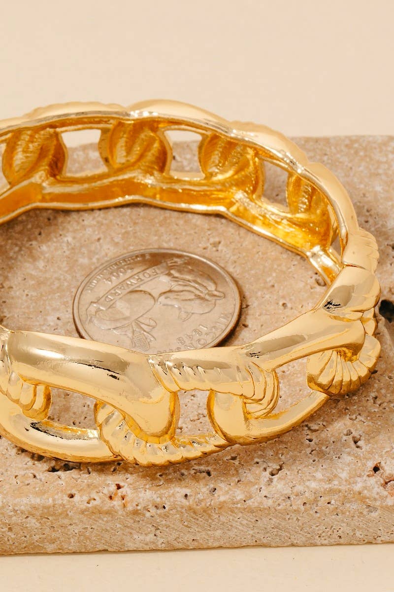 Solid Metallic Chain Hinge Bangle